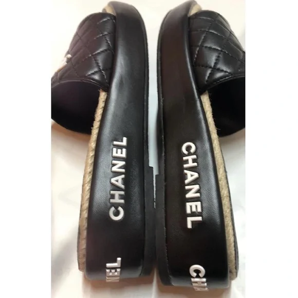 Chanel Black Quilted Sandals - Picture 3 of 4
